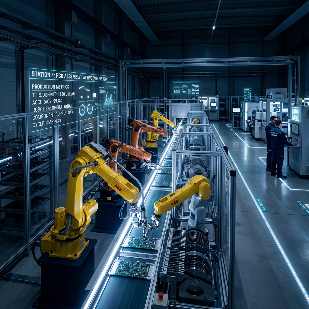 Smart factory automation robotics control line